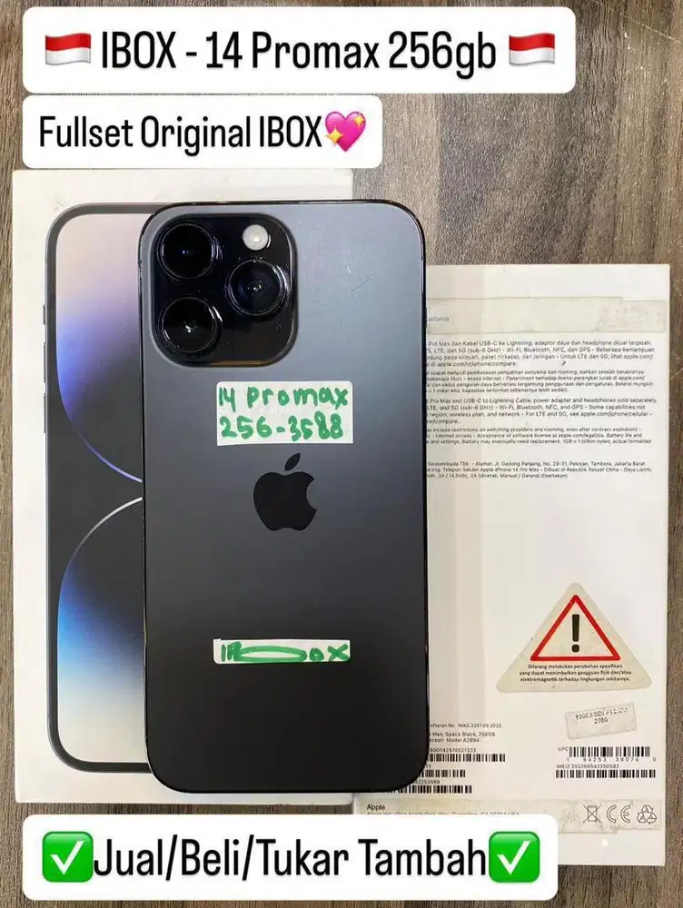 Iphone 14 promax 256 Gb Space Black Ibox bisa cicilan