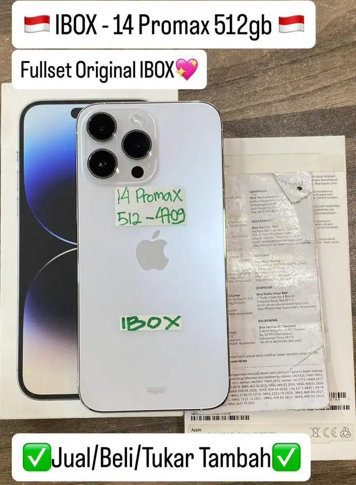 Iphone 14 Promax 512 Gb Silver Resmi ibox bisa cicilan