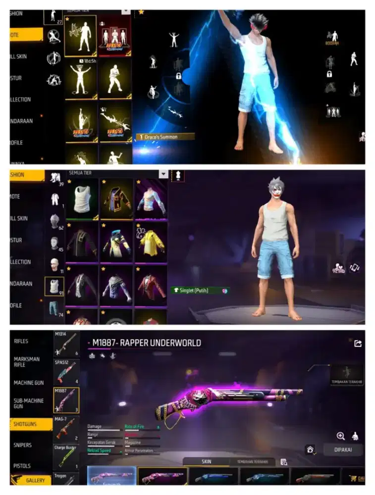 Jual akun Free fire aman dan terpercaya dijamin aman 100%