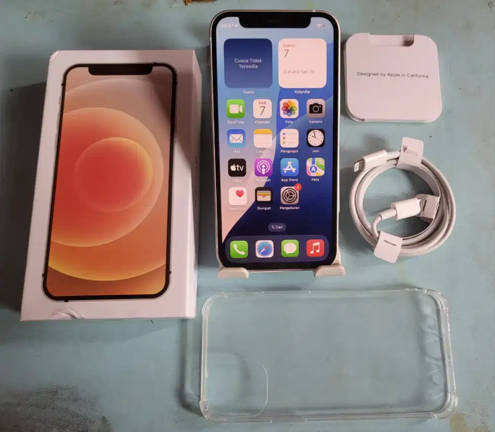 Iphone 12 128gb white inter fullset mulus all operator no minus
