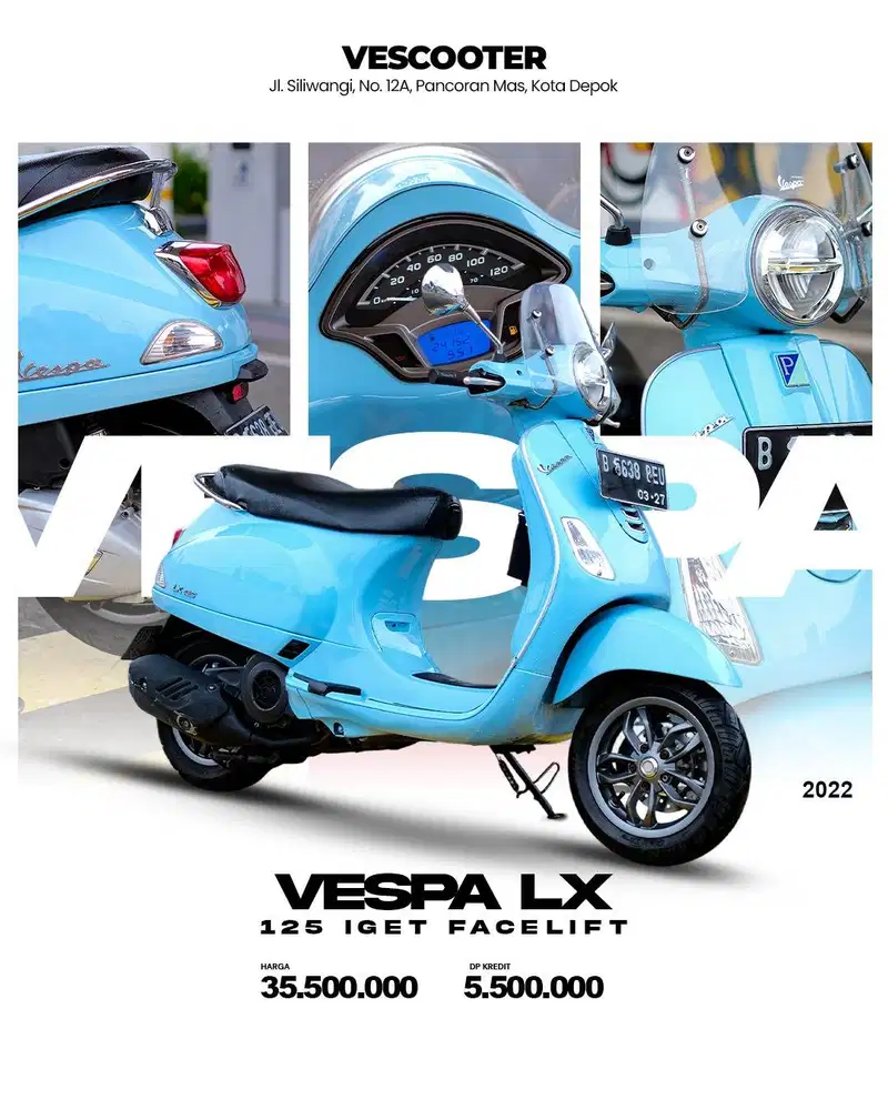JUAL VESPA MATIC BEKAS/SECOND LX 2022 MURAH BERGARANSI