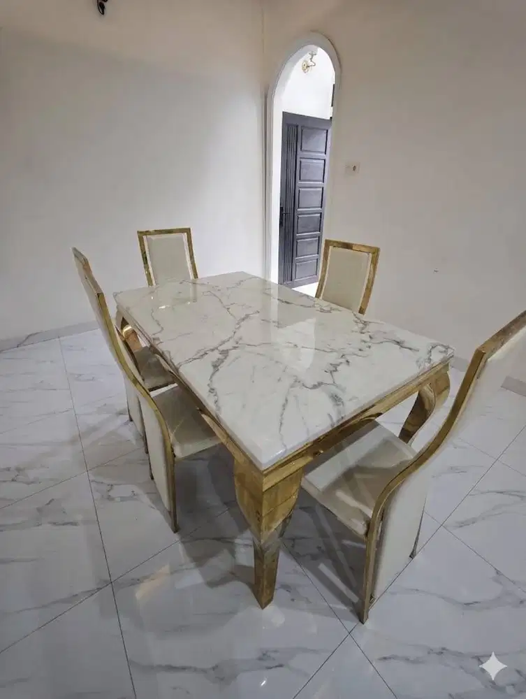 jual cepat Satu meja makan marmer