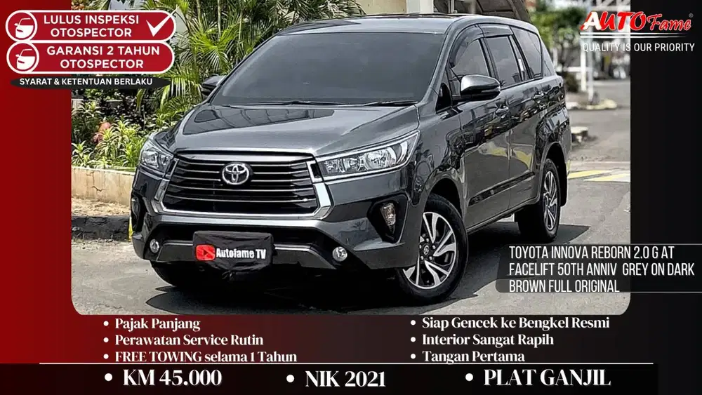 Toyota Innova Reborn 2.0 G AT Facelift 50th Anniv NIK 2021