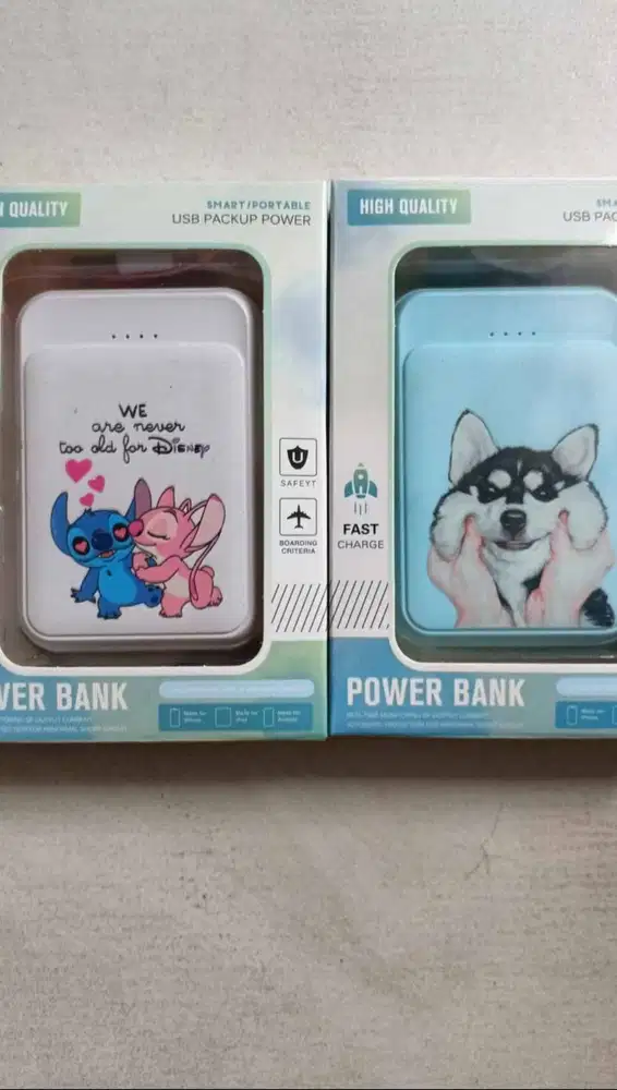 Powerbank Lucu Motif Lucu 10000mAh Fast Charging Portable