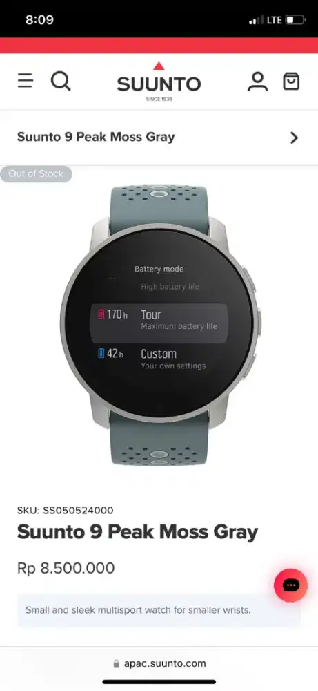 SUUNTO 9 PEAK MOSS GRAY