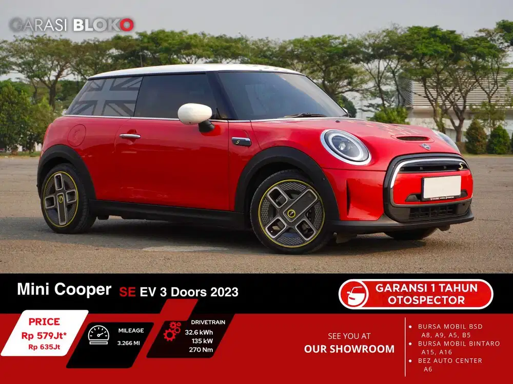 (Odo 3rb WarON) Mini Cooper SE EV (LVL3) 3 Doors ATPM 2023 / 2025