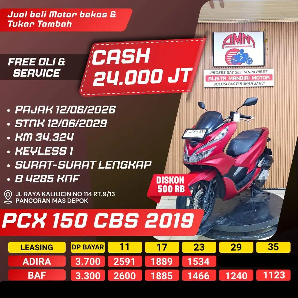 PCX 150 CBS 2019 PAJAK HIDUP KREDIVO INDODANA SPAYLATER CC 0% ALISTA