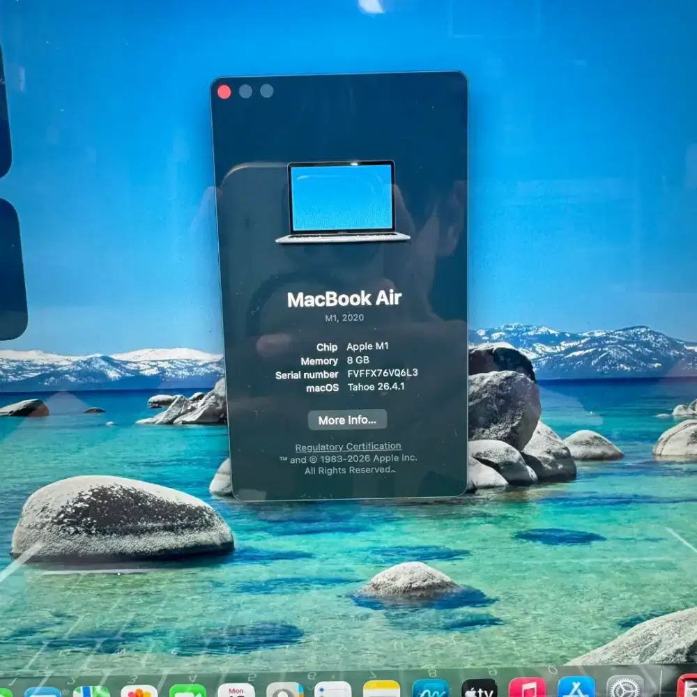 Macbook Air M1 Ram 8 Ssd 128 Layar 13 inch Full set Space Grey desain