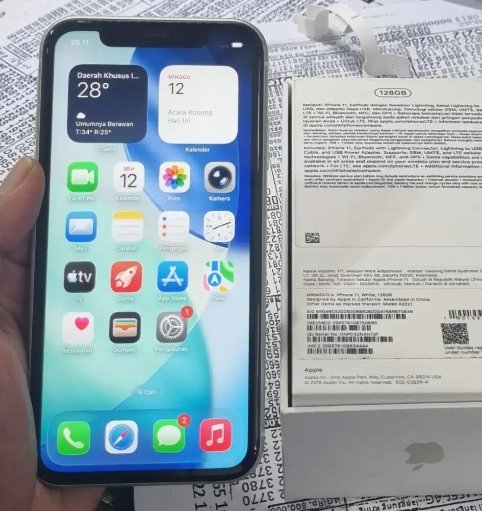 Iphone 11 128gb ibox unit dus kabel data