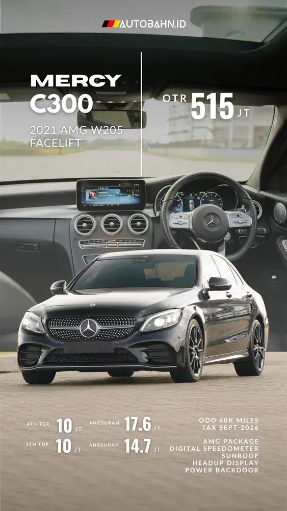 Final Edition! Mercedes Benz C300 AMG Facelift (W205) 2021 Full Opt