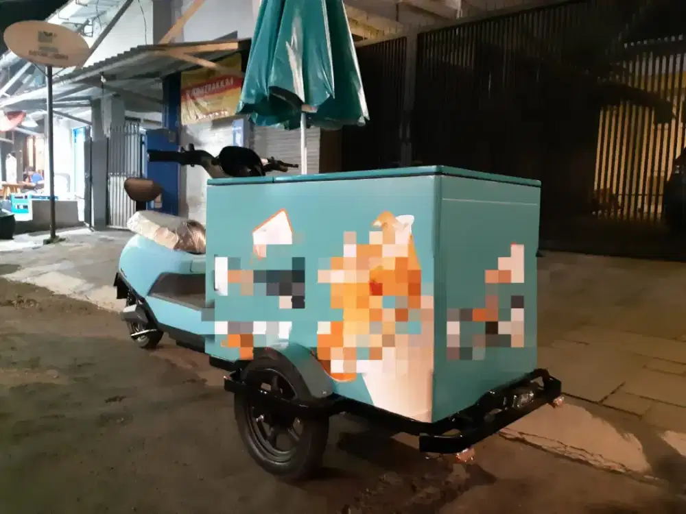 Gerobak Kopi Keliling Sepeda Listrik UWinfly M75 Kapasitas Besar