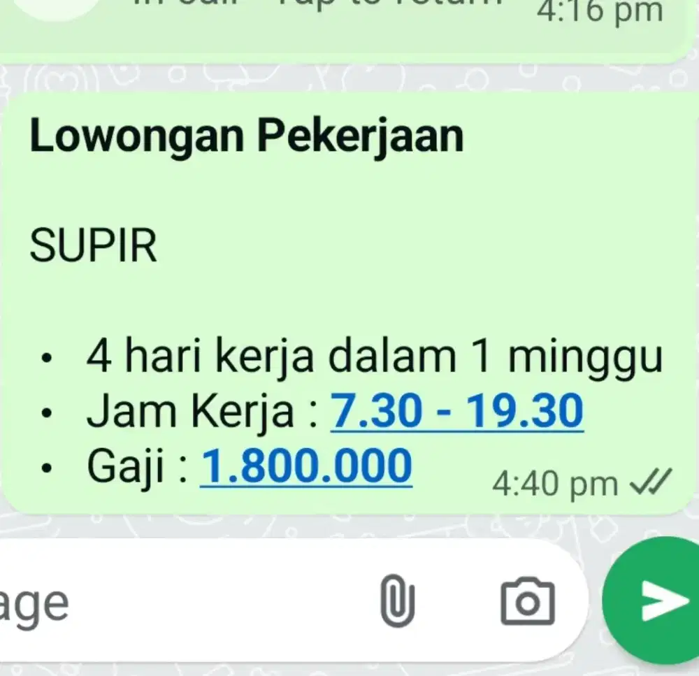 Lowongan kerja supir