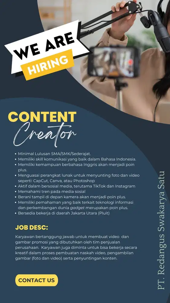 Lowongan untuk Content Creator
