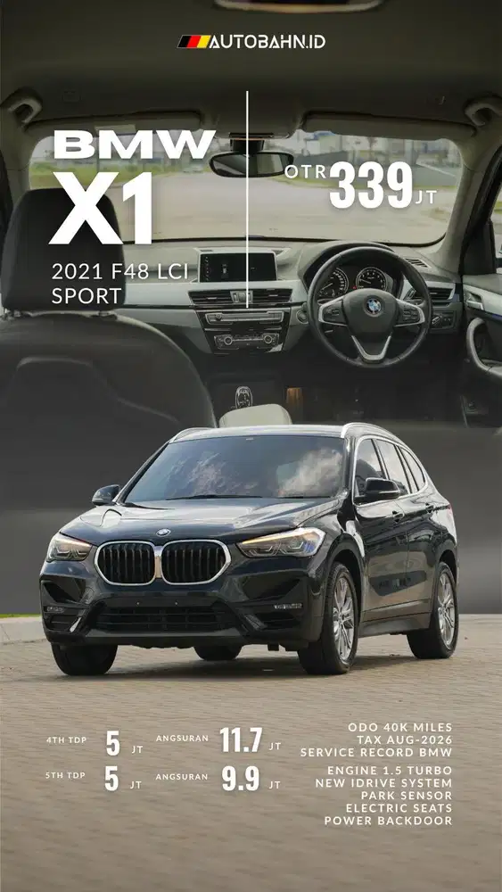 Black Panther! BMW X1 Sport 2021 LCI Facelift Warranty a200 218i