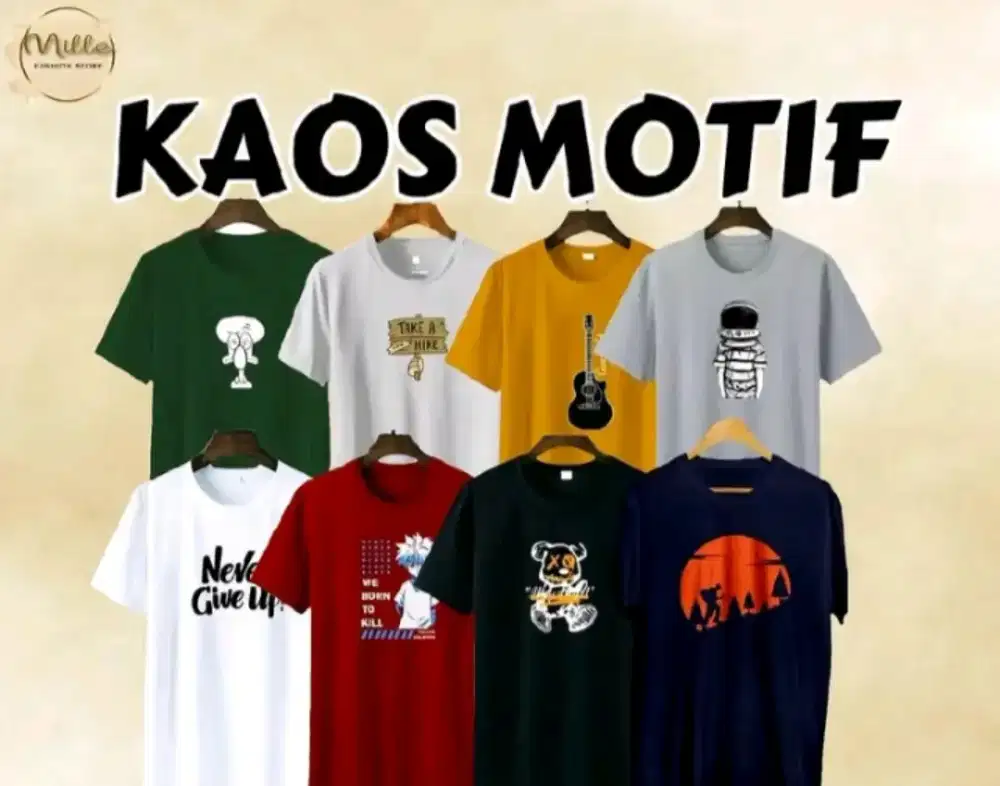 Kaos pria 7 pcs 250k, ukuran XL