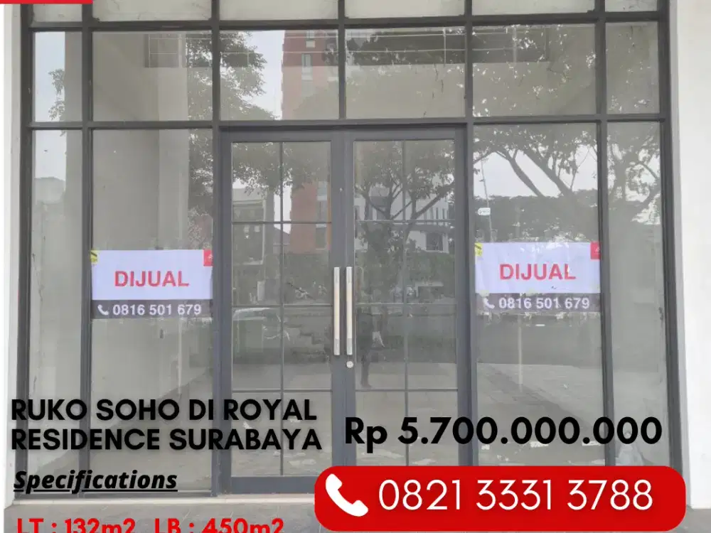 Dijual Ruko 4 Lantai Lokasi Premium di Royal Residence Wiyung Surabaya