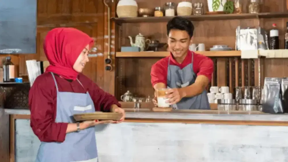 Penjaga stand minuman