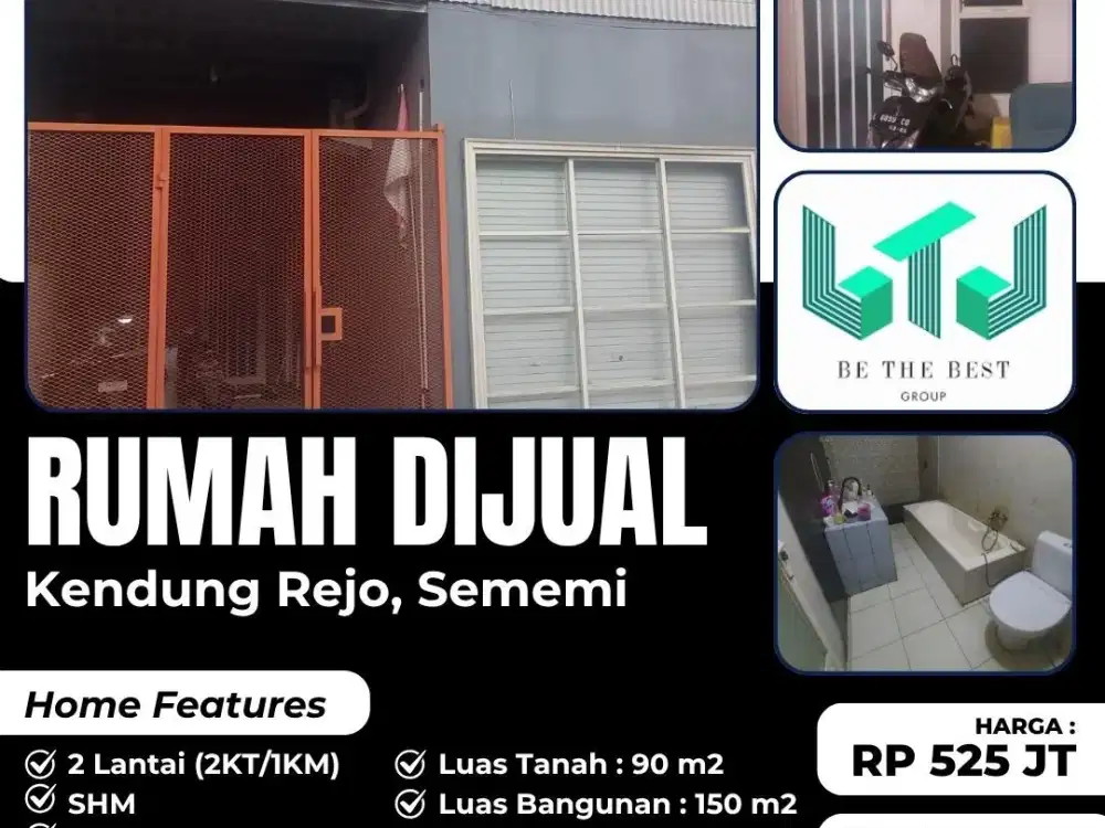 JUAL CEPAT‼️ RUMAH 2 LANTAI DI KENDUNG REJO, SEMEMI, BENOWO, SURABAYA BARAT DEKAT RS BDH