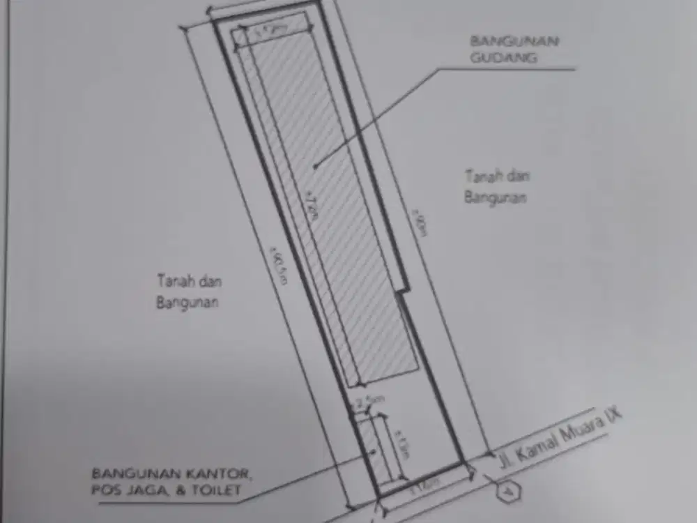 For sale gudang kamal muara kel kamal muara, kec kalideres - Luas Bangunan : 897m2