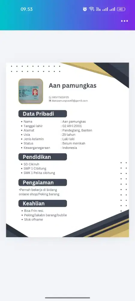Info loker daerah Jakarta barat cengkareng/kebon jeruk