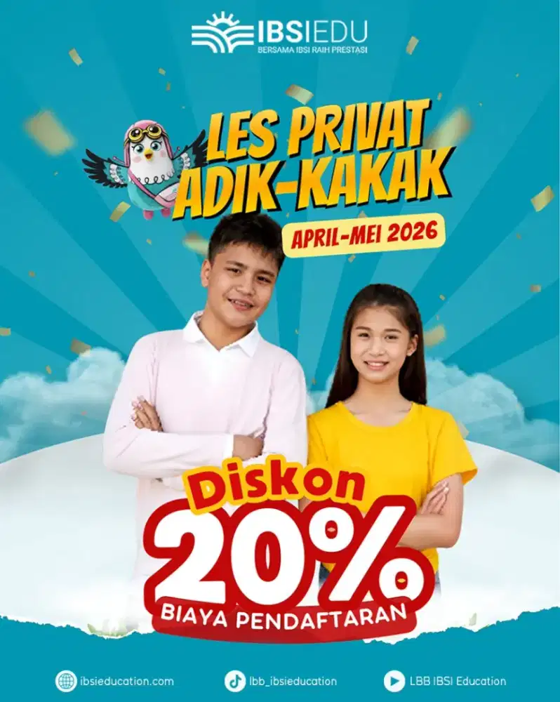 LES PRIVAT DISKON 20% UNTUK ADIK & KAKAK