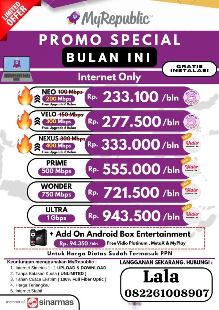 Pemasangan wifi gratis