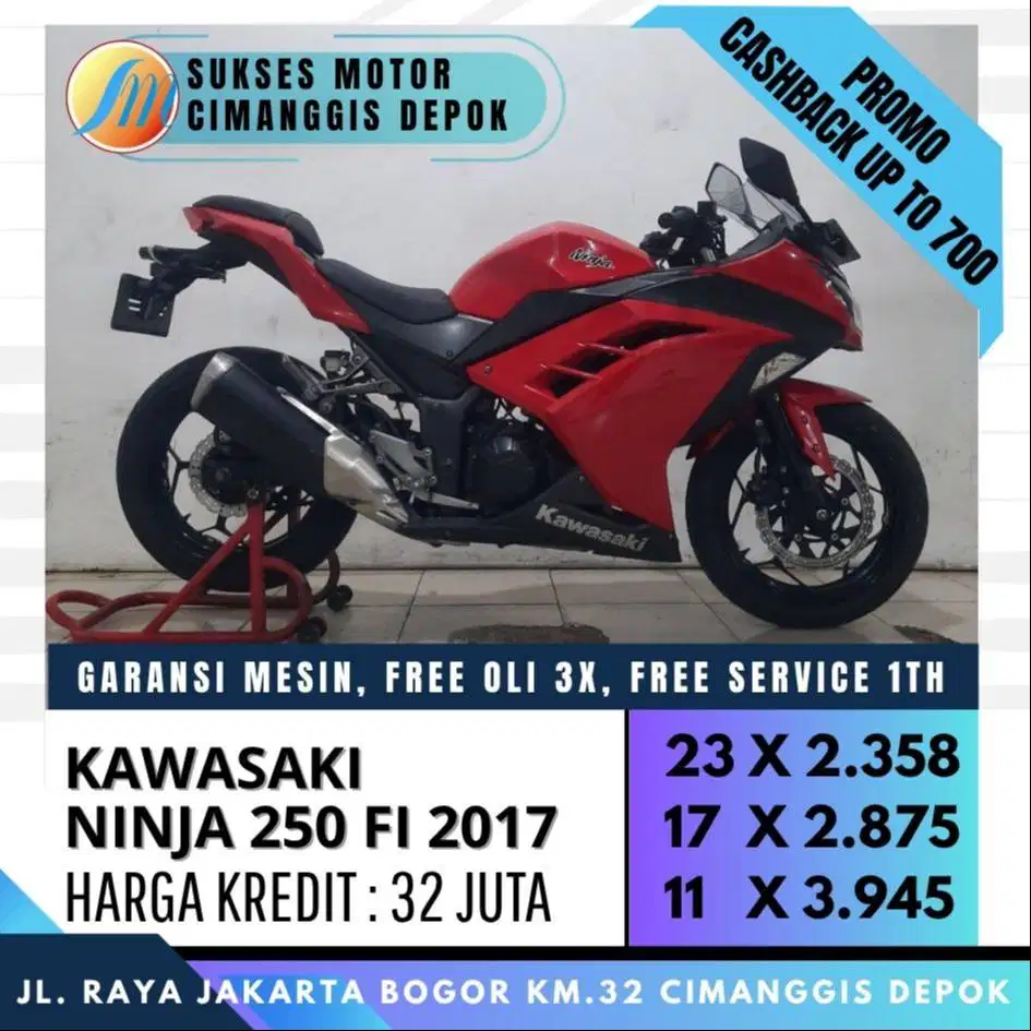 KAWASAKI NINJA 250 FI 2017 TERMURAH DP HANYA 1 JUTA [SUKSES MOTOR]
