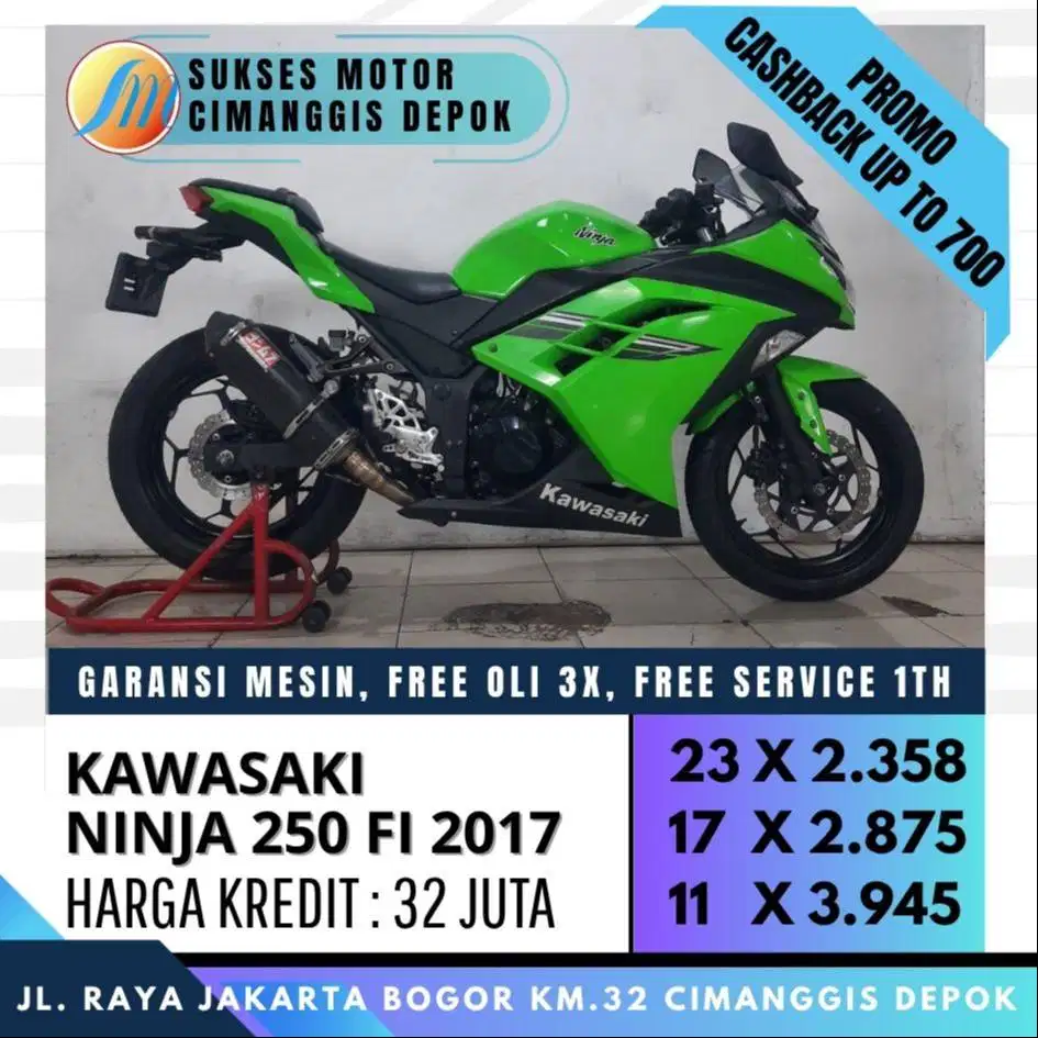 KAWASAKI NINJA 250 FI 20217 TERMURAH KREDIT DP 1 JUTA [SUKSES MOTOR]