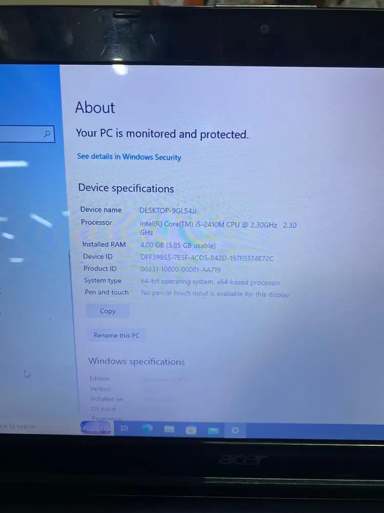 Laptop ACER ASPIRE Gen2