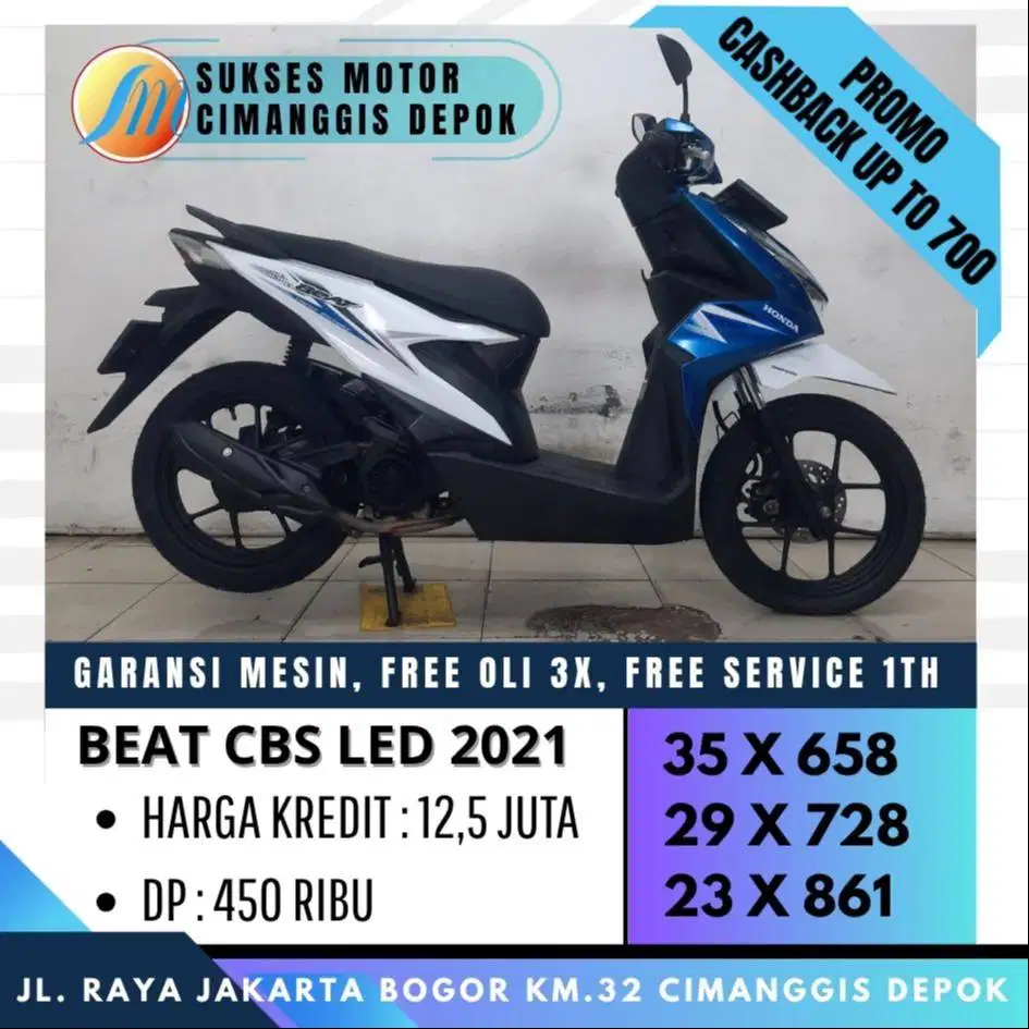 BEAT CBS LED 2021 CASH KREDIT PROMO DP 400 [SUKSES MOTOR]