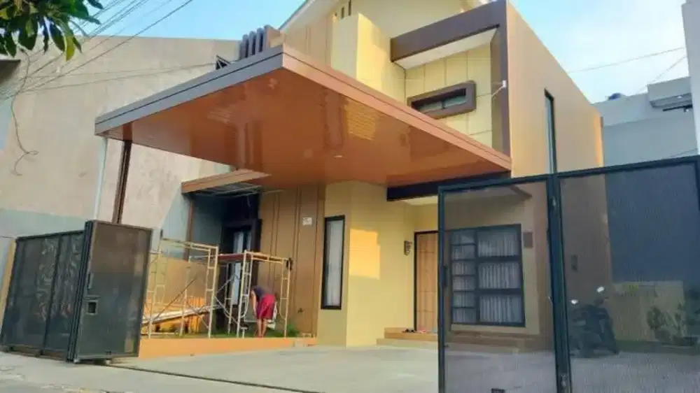 Kanopi bajaringan + plafon pvc terpasang