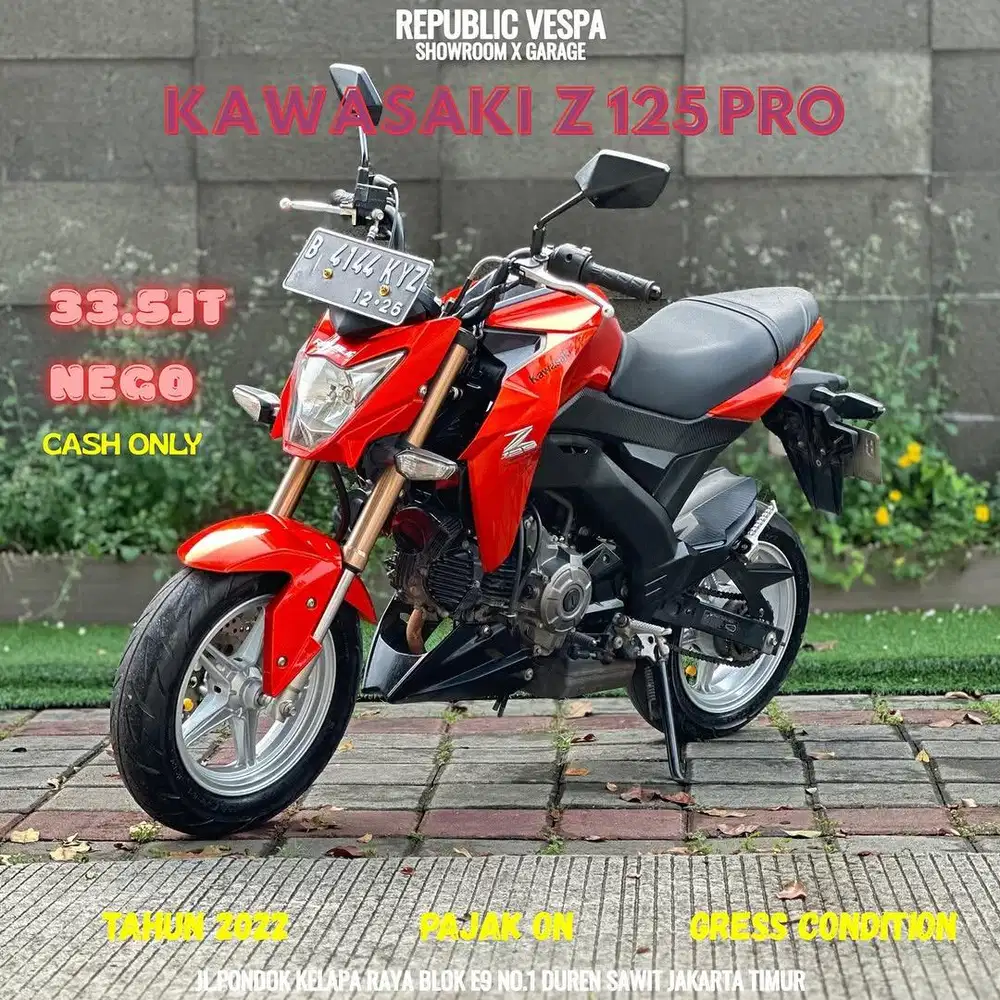 Kawasaki Z125 Pro Tahun 2016 Warna Orange Rare Item