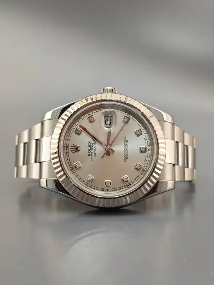 Rolex Datejust 41mm Silver Diamond