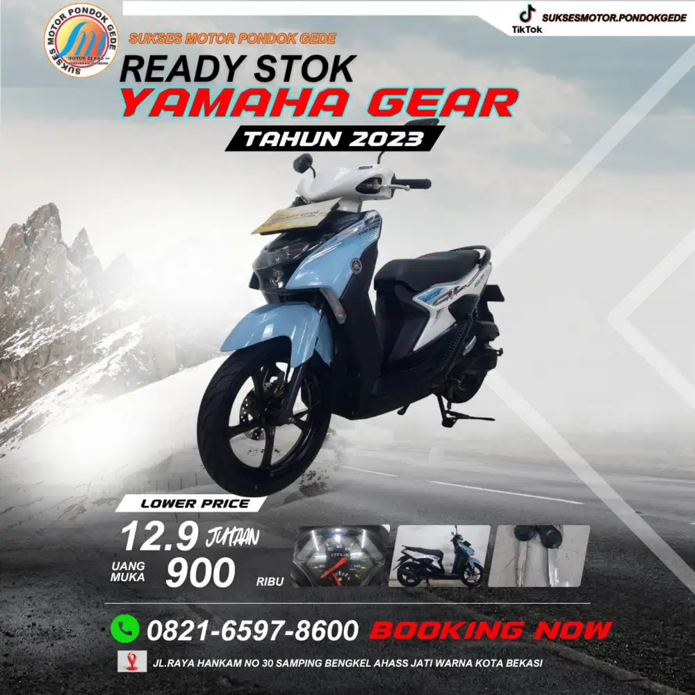 YAMAHA GEAR TAHUN 2023 KTP DAERAH RUMAH SEWA BISA KREDIT