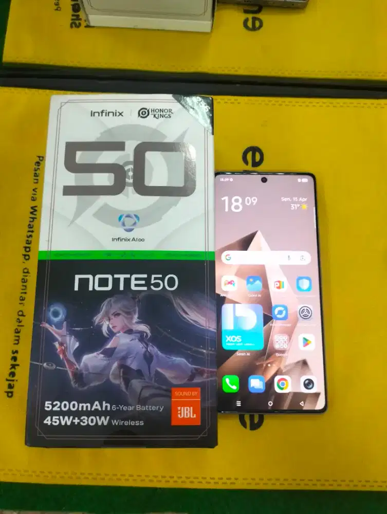 infinix note 50 ram 8/256gb lengkap mulus