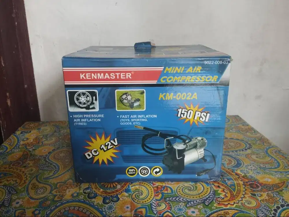 Pompa Electric Portable untuk Ban Mobil dan Motor merk Kenmaster