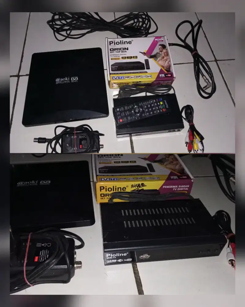 Setopbox dan antena digital satu set lengkap