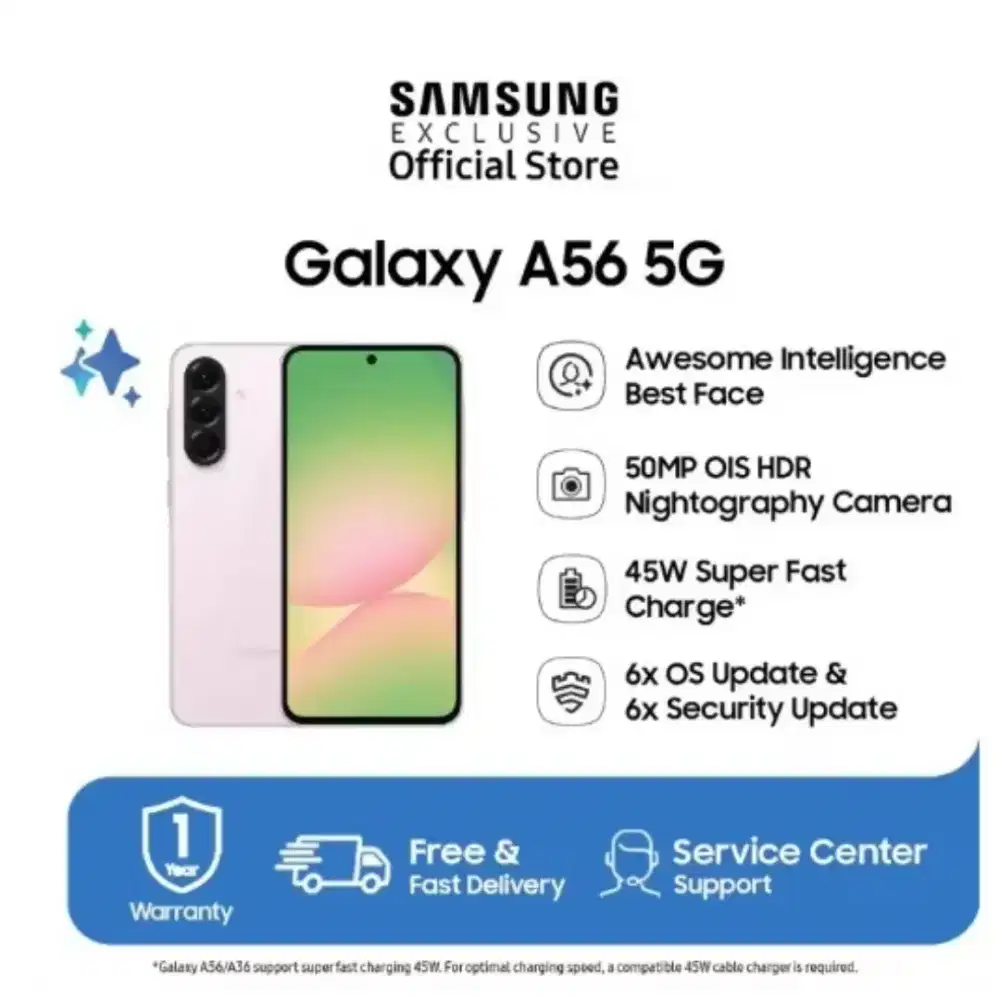 NEW READY STOK SAMSUNG A56 5G RAM 8/256GB GARANSI RESMI SEIN