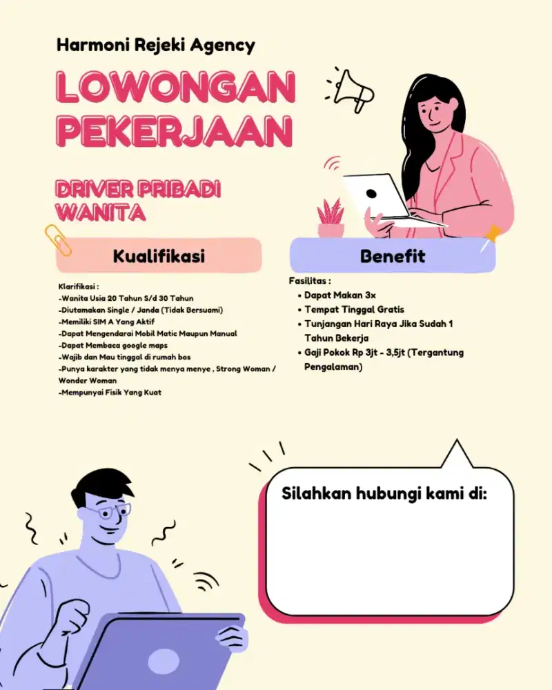 DIBUTUHKAN SUPIR PRIBADI WANITA