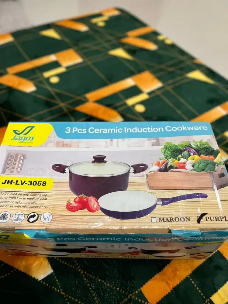Panci Set Cramic Jagoo 3pcs tutup kaca