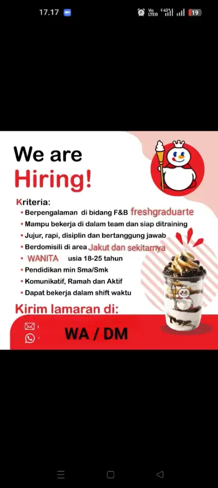 Ice cream & tea f&b minuman