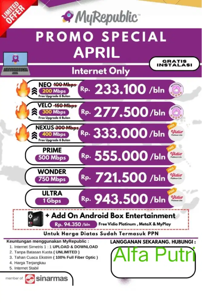 Pemasangan wifi gratis