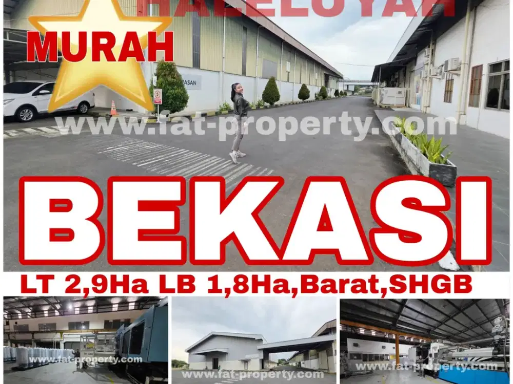 Dijual pabrik plastik injection di Tambun,Bekasi LT2,9Ha LB1,8Ha,SHGB,berikut mesin2