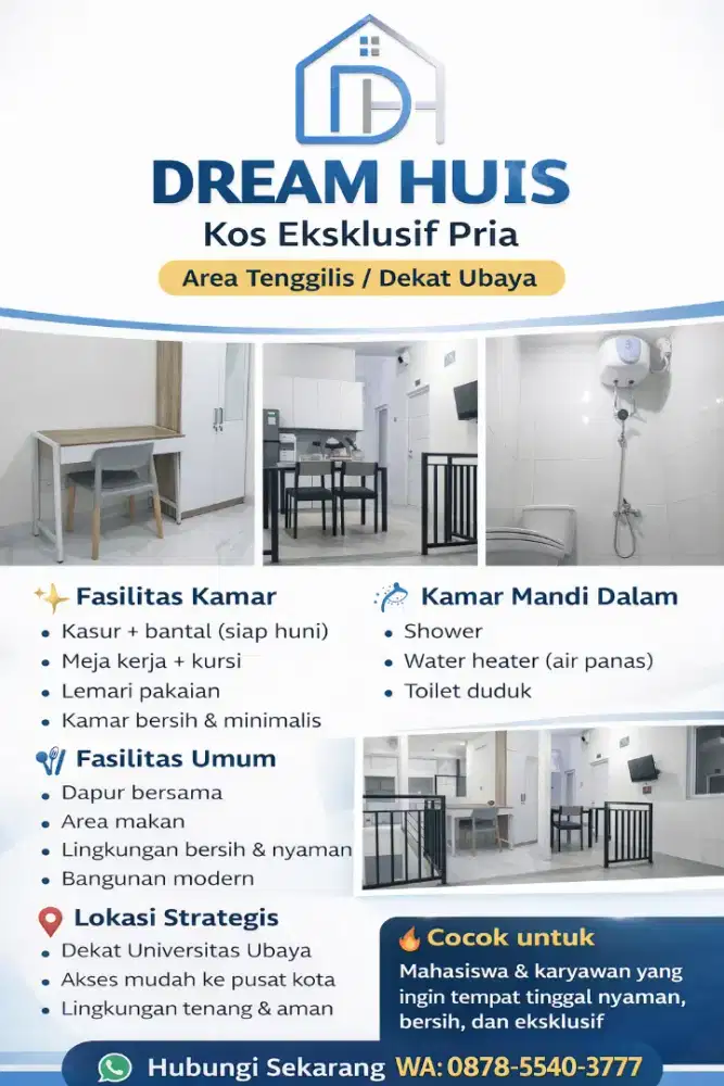 KOST EKSKLUSIF PRIA AREA UBAYA / TENGGILIS