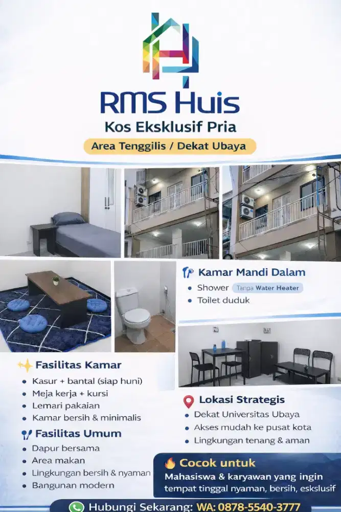 KOST EKSKLUSIF PRIA AREA UBAYA TENGGILIS