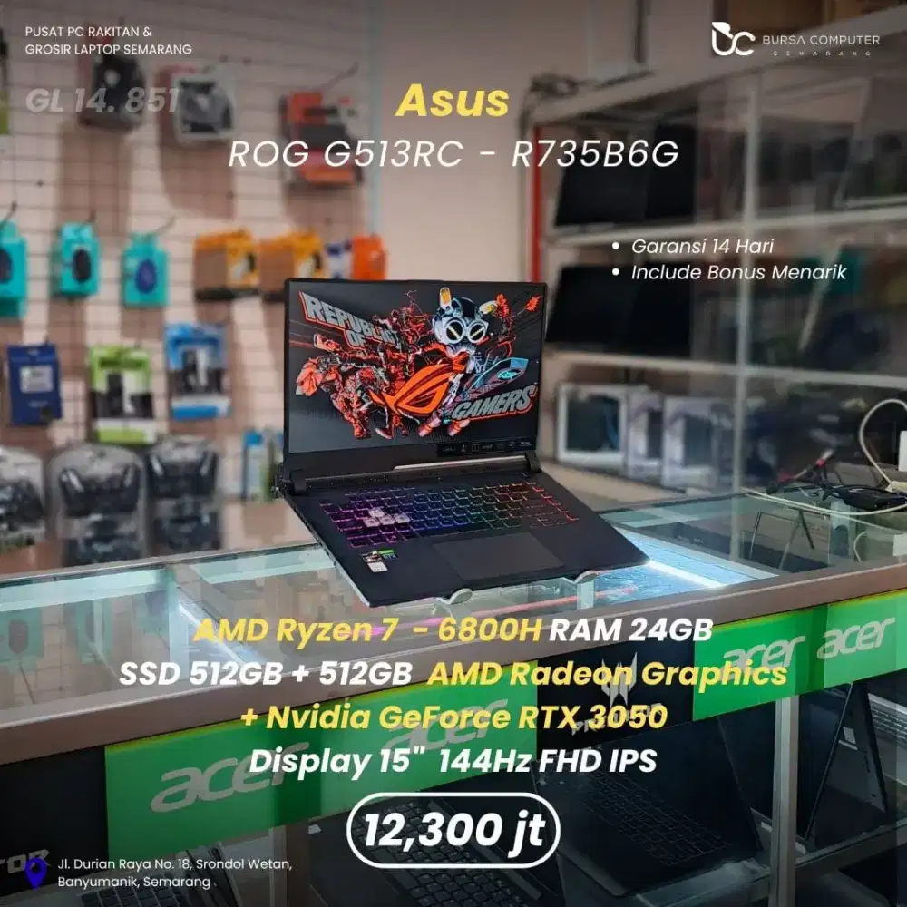 ASUS ROG Strix G15-G513RC | Ryzen 7 6800H 24GB 1TB RTX3050