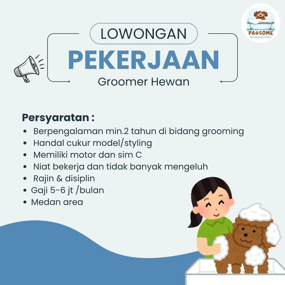 Lowongan Pekerjaan Groomer Hewan