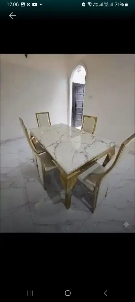 SET MEJA MAKAN MARMER