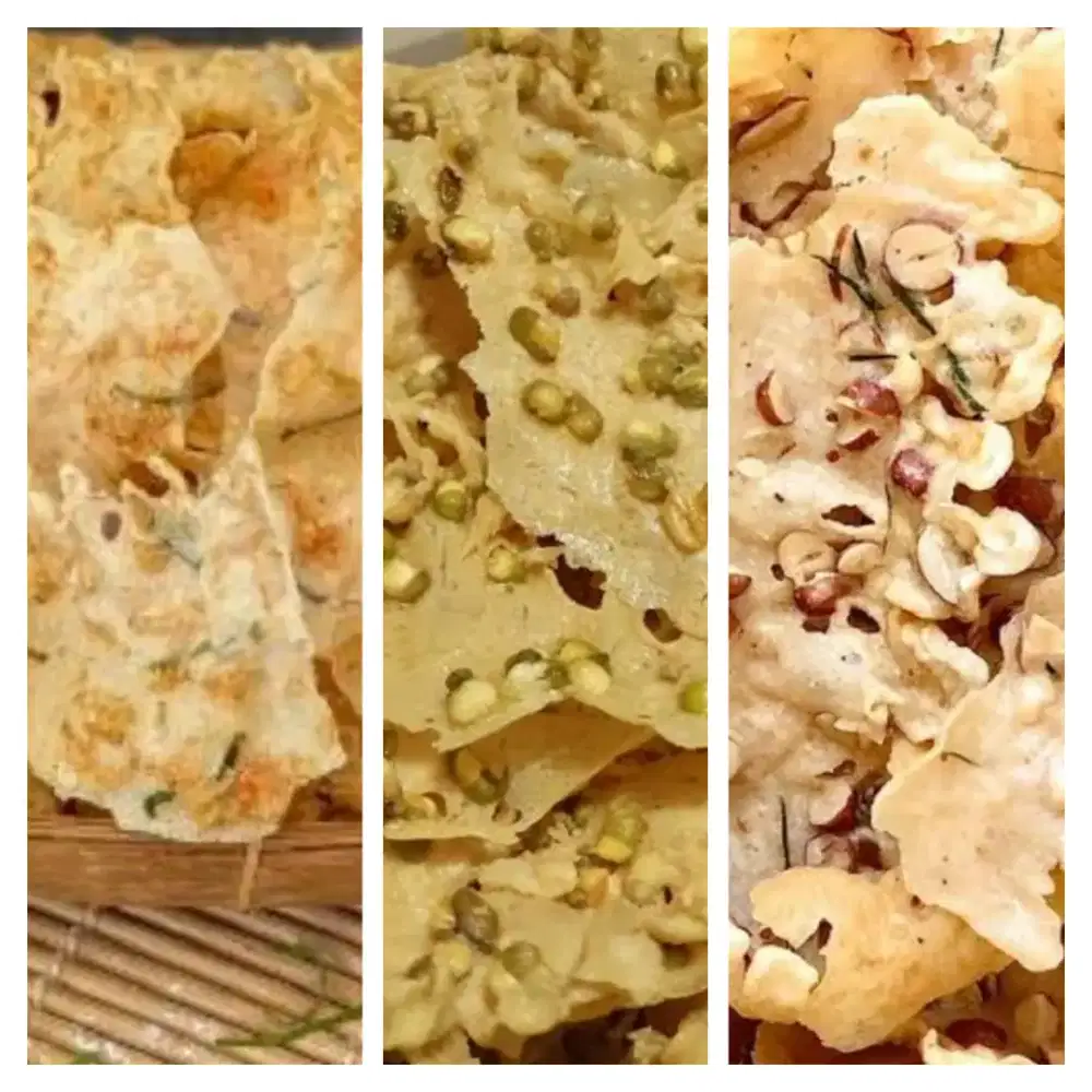 Peyek kacang udang rebon kacang ijo