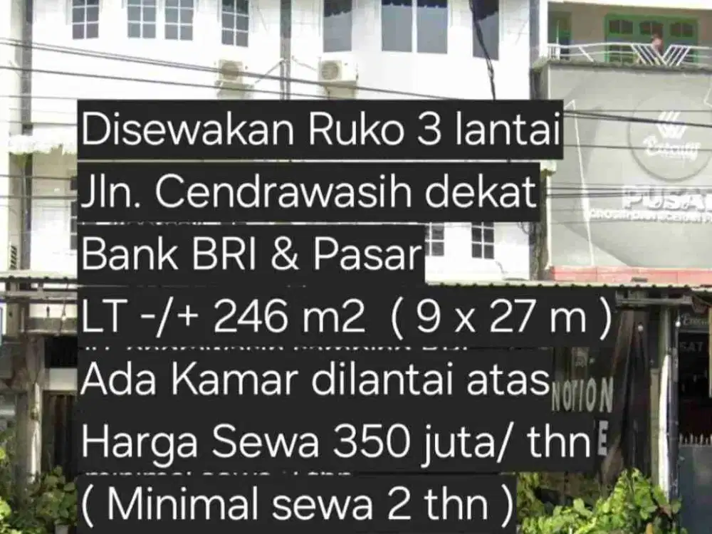 Disewakan Ruko 3 lt di Jl. Cendrawasih Makassar